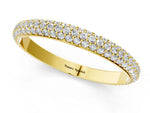 Yellow gold Three-Row Round Diamond Pavé Eternity Band_1