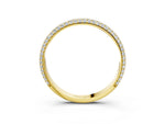 Yellow gold Three-Row Round Diamond Pavé Eternity Band_3