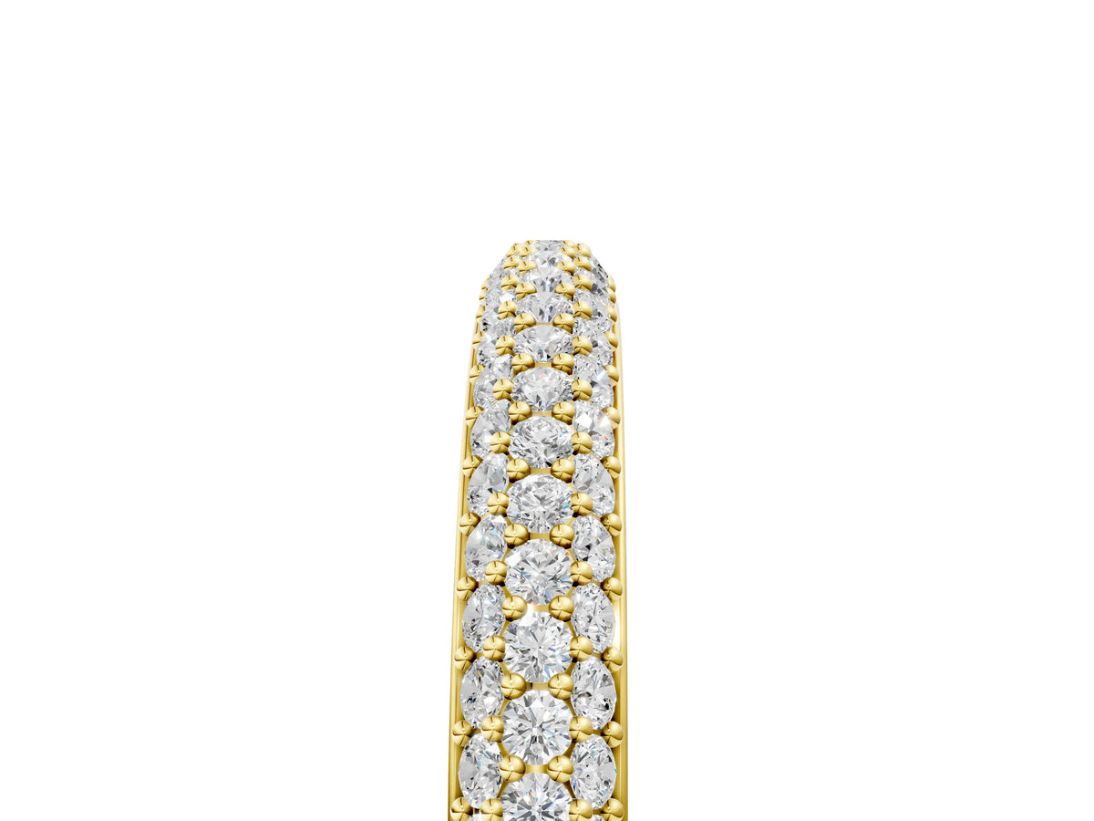 Yellow gold Three-Row Round Diamond Pavé Eternity Band_5