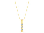 Yellow gold Three-Stone Round Channel Set Pendant_1