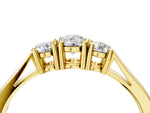 Yellow gold Three-Stone Round Cut Diamond Channel Set Band with Prong Setting_4