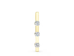 Yellow gold Three-Stone Round Diamond Bar Pendant with Channel Setting
