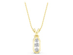 Yellow gold Three-Stone Round Diamond Bezel Pendant_1