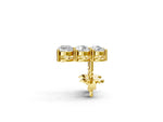 Yellow gold Three-Stone Round Diamond Prong-Set Drop Earrings_2