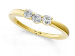 Yellow gold Three-Stone Round Diamond Tension Set Solitaire Band with Prong Setting_1