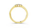 Yellow gold Three-Stone Round Diamond Tension Set Solitaire Band with Prong Setting_3