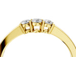 Yellow gold Three-Stone Round Diamond Tension Set Solitaire Band with Prong Setting_4