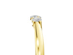 Yellow gold Three-Stone Round Diamond Tension Set Solitaire Band with Prong Setting_5