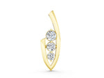 Yellow gold Three-Stone Round Prong-Set Pendant