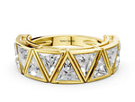 Yellow gold Triangle Diamond Geometric Mens Band