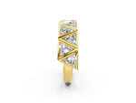 Yellow gold Triangle Diamond Geometric Mens Band_2