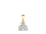 Yellow gold Triangular Cluster Round Diamond Prong Pendant