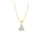 Yellow gold Triangular Cluster Round Diamond Prong Pendant_1