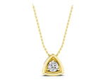 Yellow gold Trillion Cut Diamond Bezel Pendant_1