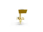 Yellow gold Trillion Diamond Bezel-Set Solitaire Stud Earrings_2