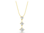 Yellow gold Triple Princess Cut Drop Pendant with Four-Prong Setting_1