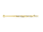 Yellow gold Twisted Diamond Round-Cut Cable Chain Bracelet with Bezel Setting