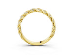 Yellow gold Twisted Pavé Round Diamond Eternity Band with Shared Prong Setting_3