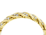 Yellow gold Twisted Pavé Round Diamond Eternity Band with Shared Prong Setting_4