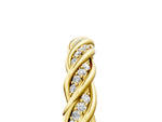 Yellow gold Twisted Pavé Round Diamond Eternity Band with Shared Prong Setting_5