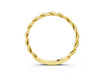 Yellow gold Twisted Rope Solitaire Band with Round Stone and Bezel Setting_3