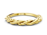 Yellow gold Twisted Rope Solitaire Band