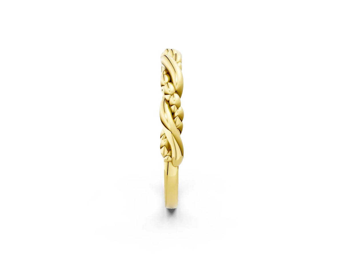 Yellow gold Twisted Rope Solitaire Band_2