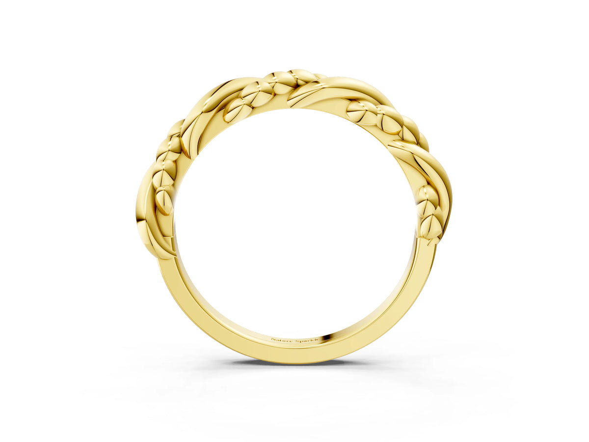 Yellow gold Twisted Rope Solitaire Band_3