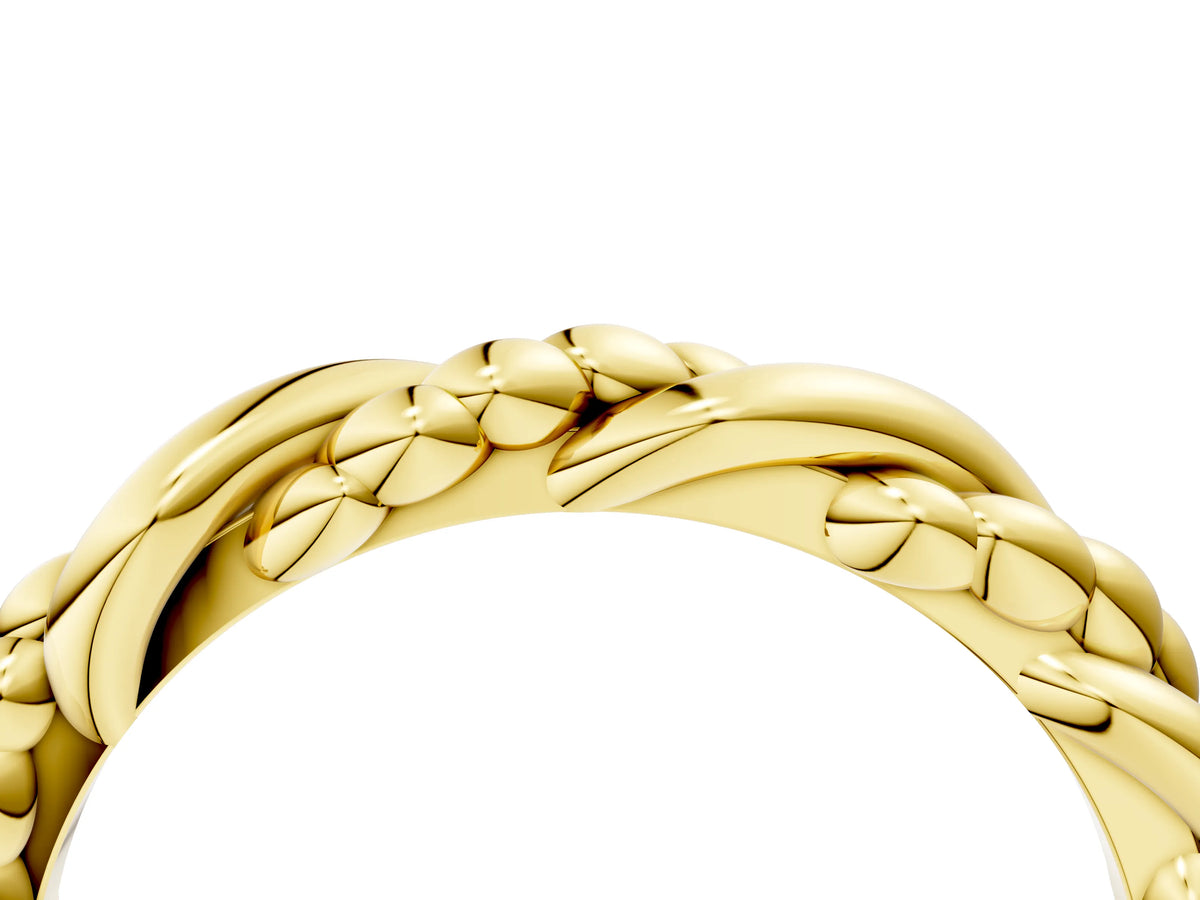 Yellow gold Twisted Rope Solitaire Band_4