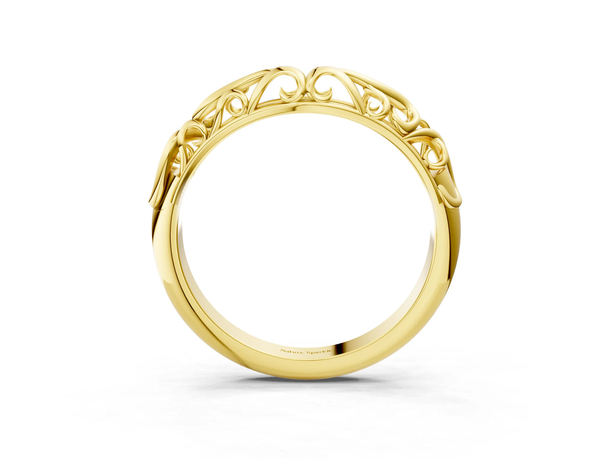 Yellow gold Twisted Vine Filigree Band_3