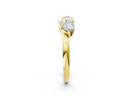 Yellow gold Two-Stone Pear Diamond Bypass Ring with Prong Setting_2