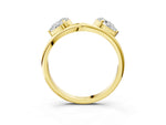 Yellow gold Two-Stone Pear Diamond Bypass Ring with Prong Setting_3