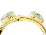 Yellow gold Two-Stone Pear Diamond Bypass Ring with Prong Setting_4