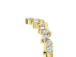Yellow gold V-Shaped Diamond Cluster Curved Band with Round Brilliant Cut Stones and Prong Setting_5