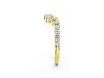 Yellow gold V-Shaped Diamond Round Cut Pavé Band with Prong Setting_2