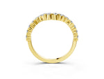 Yellow gold V-Shaped Diamond Round Cut Pavé Band with Prong Setting_3
