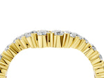Yellow gold V-Shaped Diamond Round Cut Pavé Band with Prong Setting_4