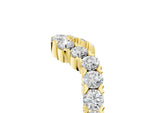 Yellow gold V-Shaped Diamond Round Cut Pavé Band with Prong Setting_5