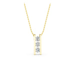 Yellow gold Vertical Channel-Set Round Diamond Bar Pendant_1