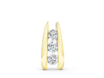 Yellow gold Vertical Channel Set Round Diamond Pendant