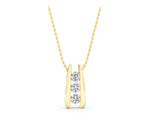 Yellow gold Vertical Channel Set Round Diamond Pendant_1