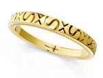Yellow gold Vintage Engraved Milgrain Band_1