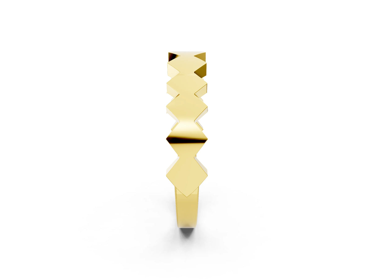 Yellow gold Zigzag Chevron Band with No Stone_2