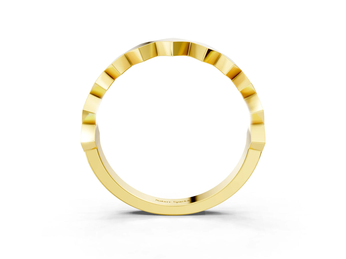 Yellow gold Zigzag Chevron Band with No Stone_3