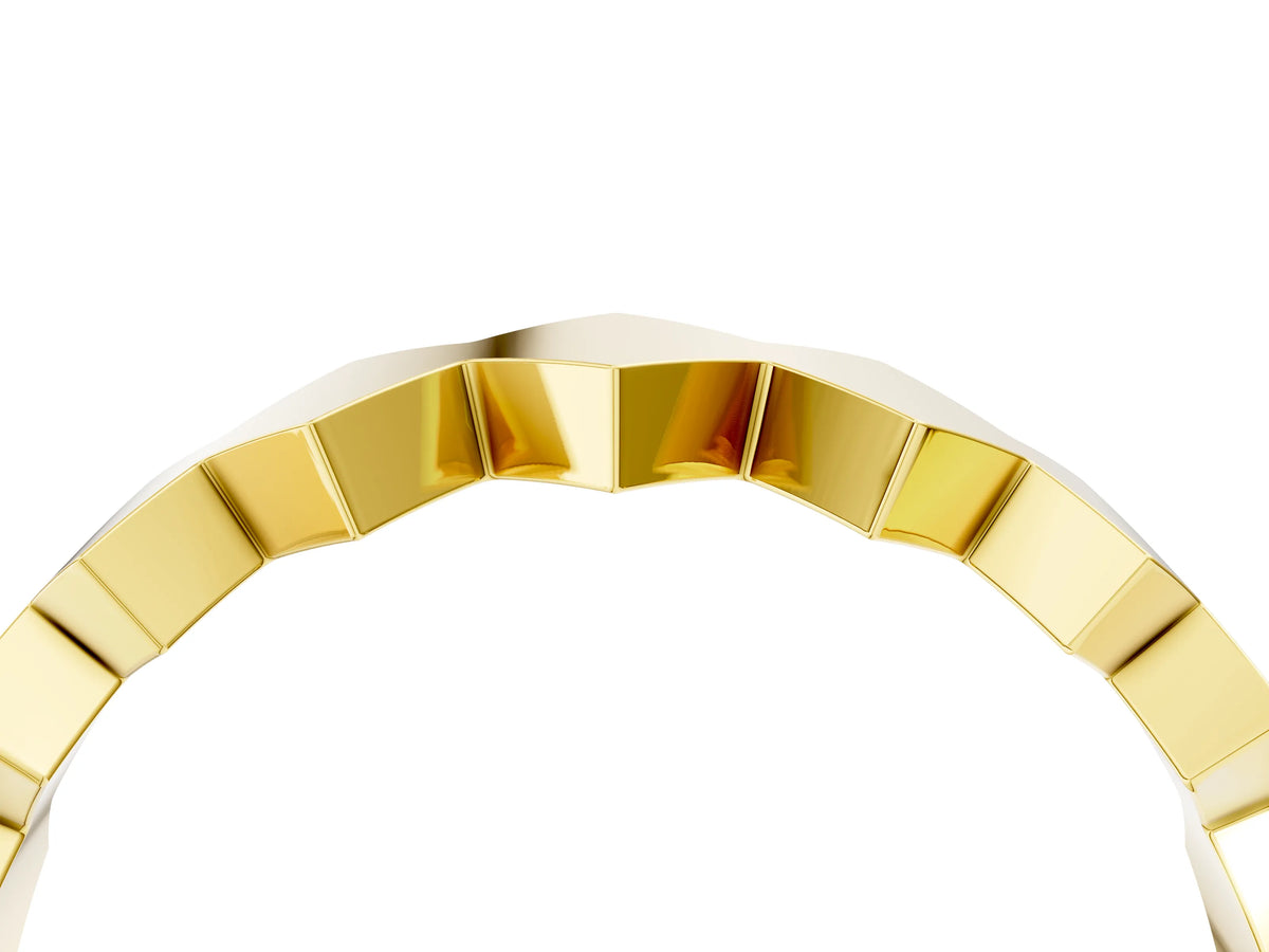 Yellow gold Zigzag Chevron Band with No Stone_4