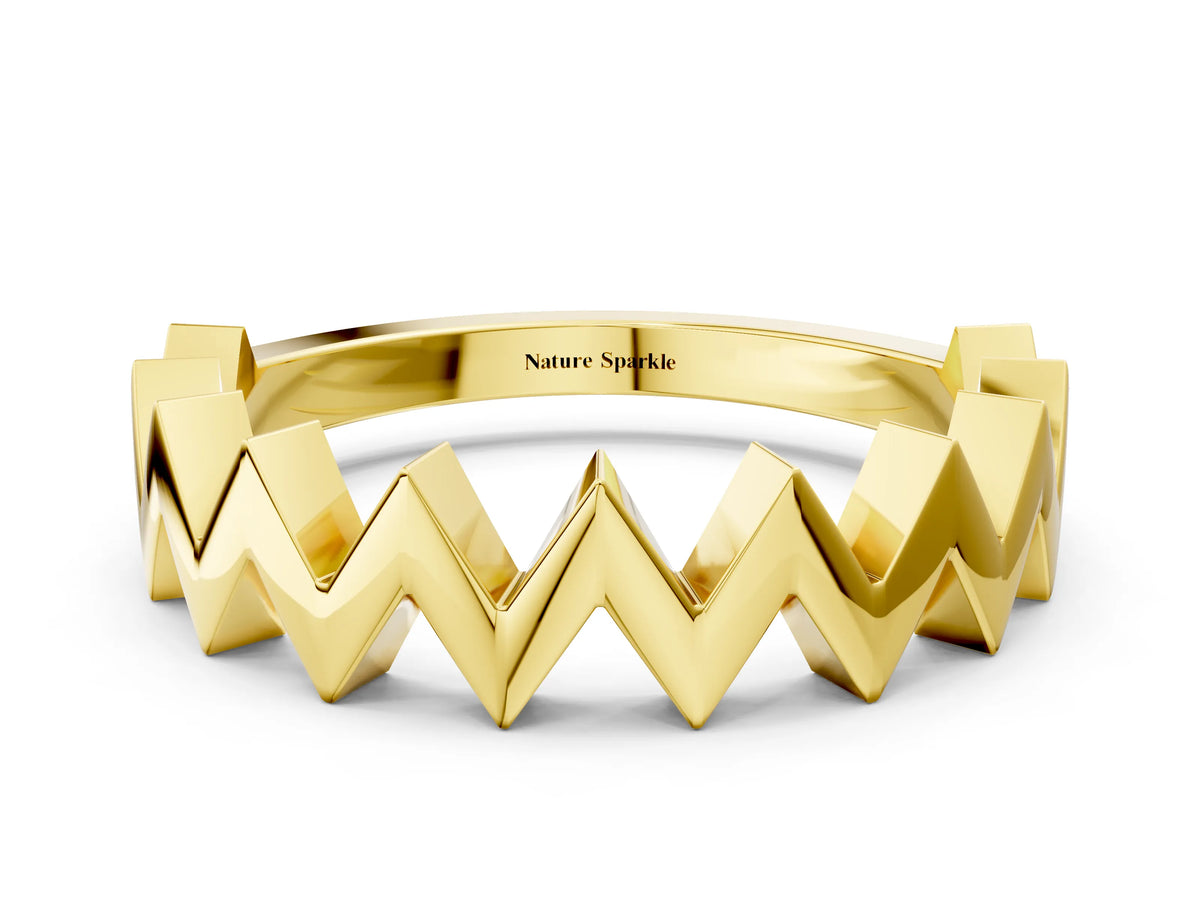 Yellow gold Zigzag Chevron Band