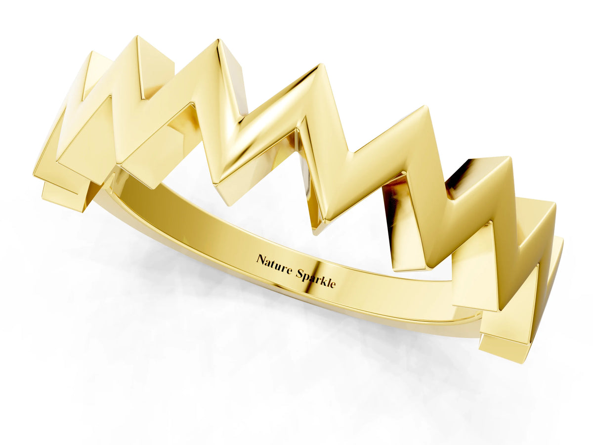 Yellow gold Zigzag Chevron Band_1