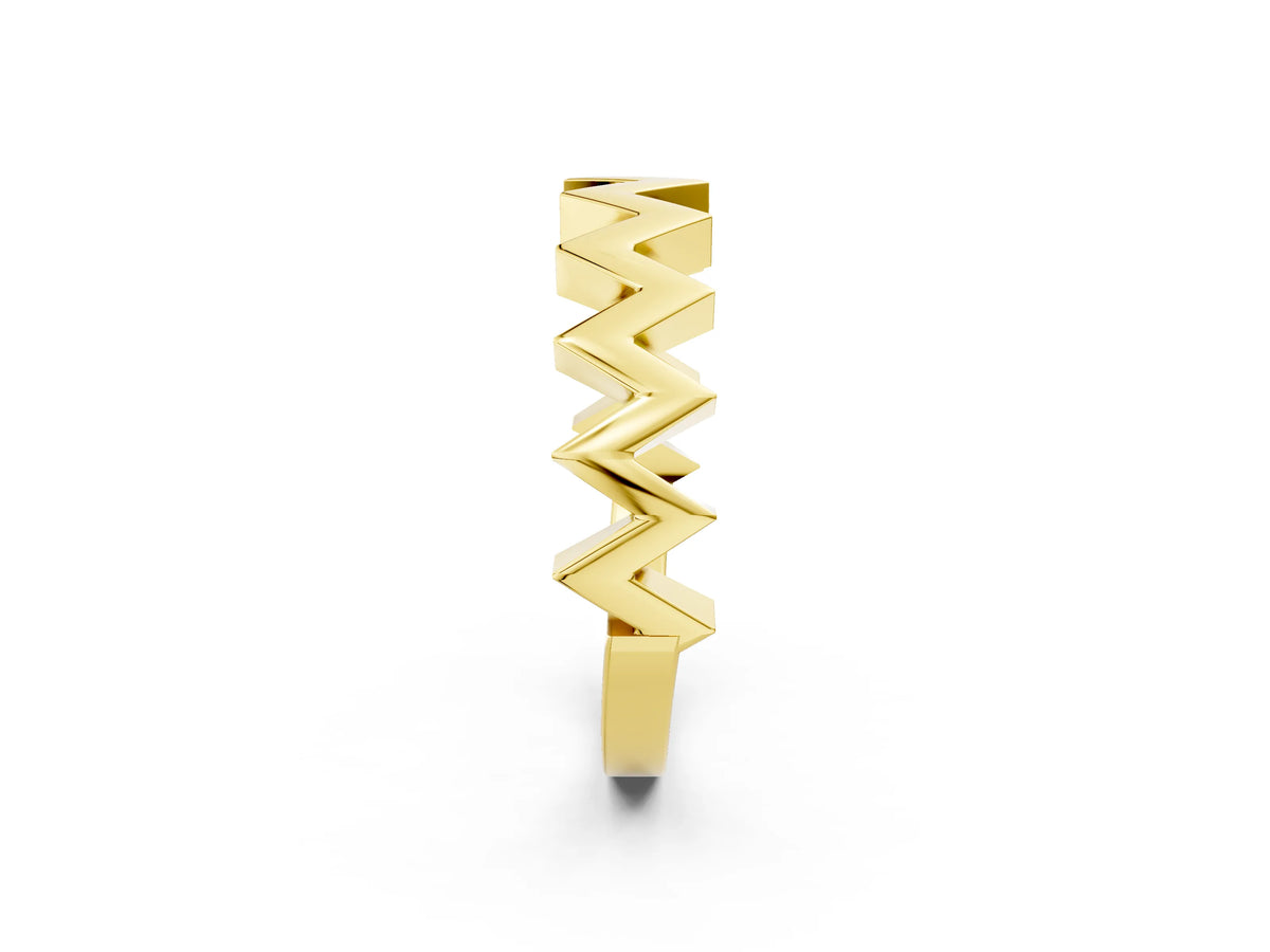 Yellow gold Zigzag Chevron Band_2