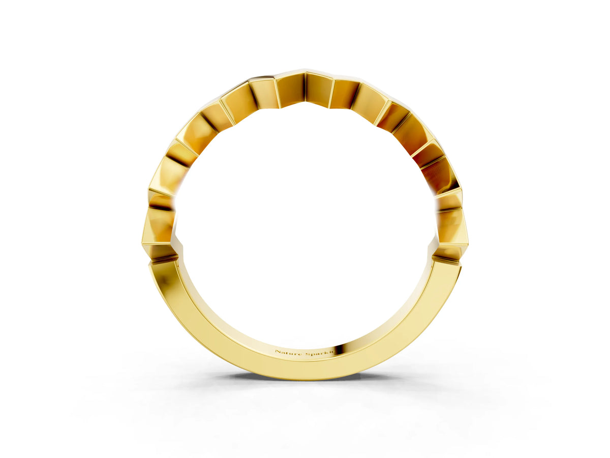 Yellow gold Zigzag Chevron Band_3