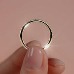 Yellow gold Round Diamond Half Eternity Band with Prong Setting